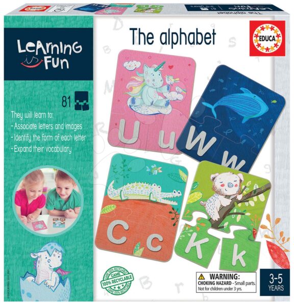 Oktatójáték legkisebbeknek The Alphabet Educa Tanuljuk az ábécét képekkel 78 darabos gyerek játék webáruház - játék rendelés online Puzzle és társasjátékok | Társasjátékok | Idegennyelvű társasjátékok