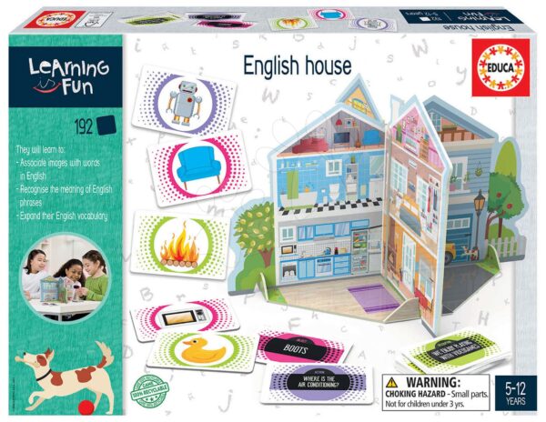 Oktatójáték legkisebbeknek English House Educa Családi házzal ismerkedünk angolul képekkel 192 darabos 5-12 év gyerek játék webáruház - játék rendelés online Puzzle és társasjátékok | Társasjátékok | Idegennyelvű társasjátékok