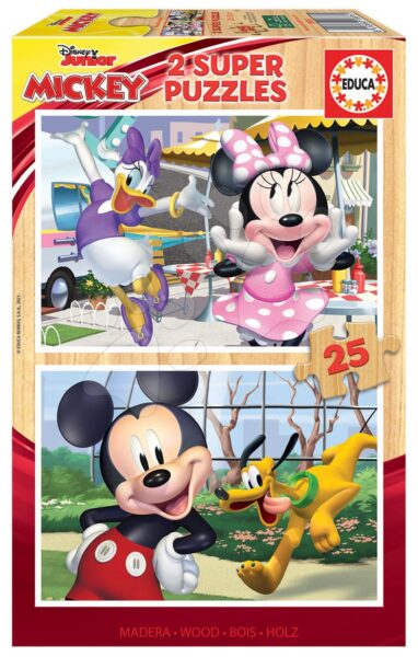 Fa puzzle Mickey&Friends Educa 2x25 darabos  4 évtől gyerek játék webáruház - játék rendelés online Puzzle és társasjátékok | Gyerek puzzle | Fából készült Disney