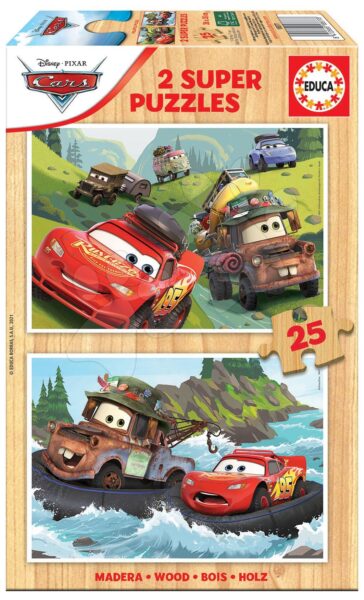 Fa puzzle Cars 3 Educa 2x25 darabos 4 évtől gyerek játék webáruház - játék rendelés online Puzzle és társasjátékok | Gyerek puzzle | Fából készült Disney