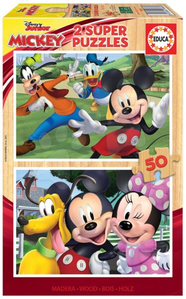 Fa puzzle Mickey&Friends Educa 2x50 darabos 5 évtől gyerek játék webáruház - játék rendelés online Puzzle és társasjátékok | Gyerek puzzle | Fából készült Disney