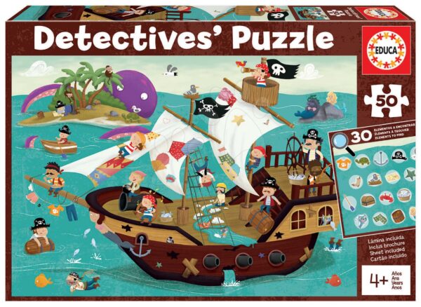 Puzzle Kalózhajó Detectives Pirates Boat Educa találj 30 tárgyat 50 darabos 4 évtől gyerek játék webáruház - játék rendelés online Puzzle és társasjátékok | Gyerek puzzle | Gyerek puzzle 8 - 99 darabos