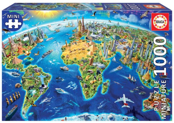 Puzzle Miniature series World Landmarks Educa 1000 darabos és Fix ragasztó gyerek játék webáruház - játék rendelés online Puzzle és társasjátékok | Puzzle | 1000 darabos puzzle