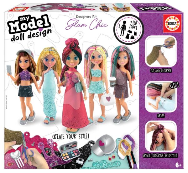 Kreatív alkotás Design Your Doll Glam Chic Educa készítsd el saját elegáns játékbabádat az 5 modellből 6 évtől gyerek játék webáruház - játék rendelés online Kreatív és didaktikus játékok | Kézimunka és alkotás