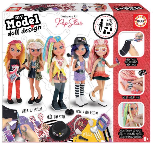 Kreatív alkotás My Model Doll Design Pop Star Educa készítsd el saját popsztár játékbabádat az 5 modellből 6 évtől gyerek játék webáruház - játék rendelés online Kreatív és didaktikus játékok | Kézimunka és alkotás