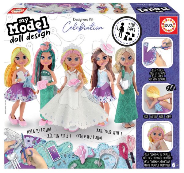 Kreatív alkotás My Model Doll Design Celebration Educa Készítsd el saját popsztár babáidat 5 modell 6 évtől gyerek játék webáruház - játék rendelés online Kreatív és didaktikus játékok | Kézimunka és alkotás