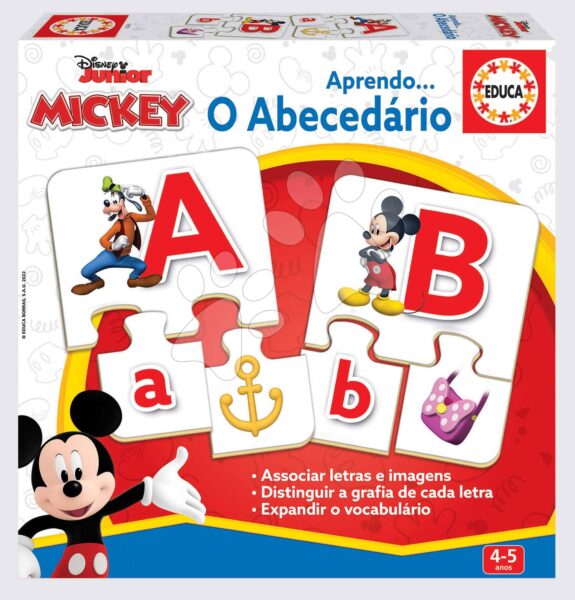 Oktatójáték Ismerkedünk az ábécével Mickey & Friends Educa 27 ábra 78 darabos 4 évtől gyerek játék webáruház - játék rendelés online Puzzle és társasjátékok | Társasjátékok | Gyerek társasjátékok