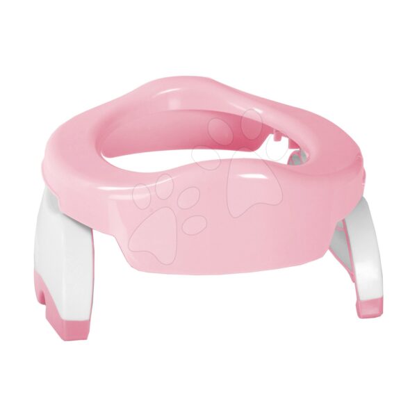Utazó bili/ WC szűkítő Potette Plus Pastel rózsaszín-fehér + 3 db eldobható zacskó és utazótáska 15 hó-tól gyerek játék webáruház - játék rendelés online Babakellékek | Gyermekápolás | Bilik és wc-szűkítők