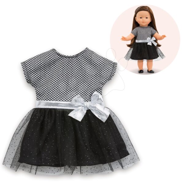 Ruhácska Evening Dress Black and Grey Ma Corolle 36 cm játékbabának 4 évtől gyerek játék webáruház - játék rendelés online Játékbabák gyerekeknek | Játékbaba ruhák