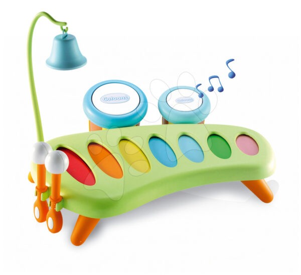 Smoby gyerek zenei xilofon Cotoons dobokkal és haranggal 211013 zöld gyerek játék webáruház - játék rendelés online Bébijátékok | Érzékek és motorika fejlesztése   | Zenélő bébijátékok