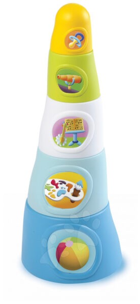 Smoby csészerakosgató kisbabáknak Happy Tower Cotoons 211317 kék gyerek játék webáruház - játék rendelés online Bébijátékok | Érzékek és motorika fejlesztése   | Motorikafejlesztő játékok
