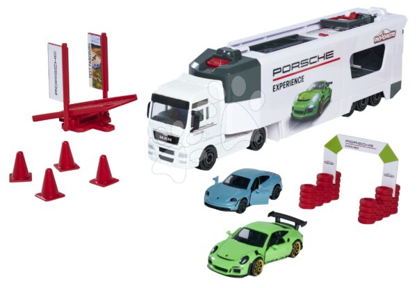 Kamion tesztközpont MAN TGX Truck Porsche Experience Majorette 2 fémautó Porsche gyerek játék webáruház - játék rendelés online Játékautók és szimulátorok | Teherautók