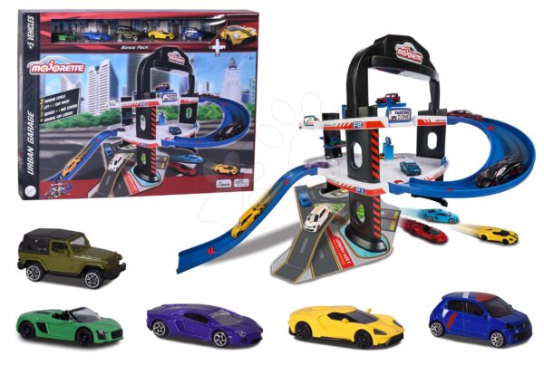 Építőjáték városi 3 szintes garázs Urban Garage Majorette 5 fém kisautóval 5 éves kortól gyerek játék webáruház - játék rendelés online Játékautók és szimulátorok | Garázsok