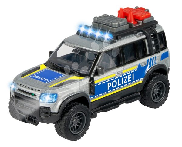 Rendőrautó Land Rover Police Majorette hanggal és fénnyel hossza 12