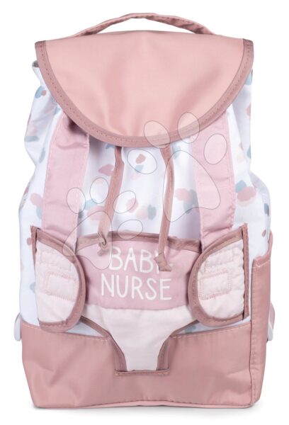 Babahordozó hátizsák Backpack Natur D'Amour Baby Nurse Smoby 42 cm játékbabának állítható vállpánttal és cumisüvegtartóval gyerek játék webáruház - játék rendelés online Játékbabák gyerekeknek | Játékbaba kiegészítők