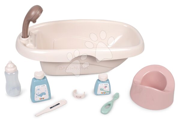 Kiskád bilivel Bath Set Natur D'Amour Baby Nurse Smoby pipereholmival és 8 kiegészítővel 42 cm játékbabának gyerek játék webáruház - játék rendelés online Játékbabák gyerekeknek | Játékbaba kiegészítők