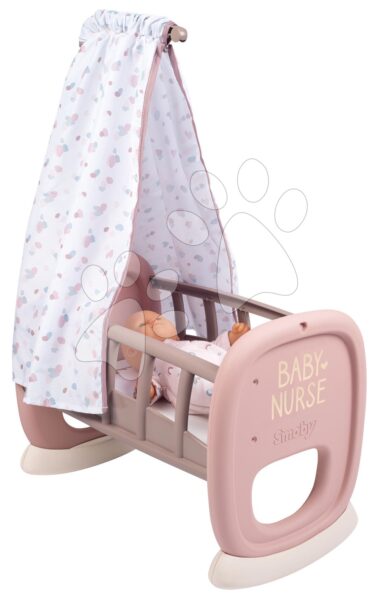 Bölcső textil baldachinnal Cradle Natur D'Amour Baby Nurse Smoby 42 cm játékbabának 18 hó-tól gyerek játék webáruház - játék rendelés online Játékbabák gyerekeknek | Játékbaba kiságyak és bölcsők