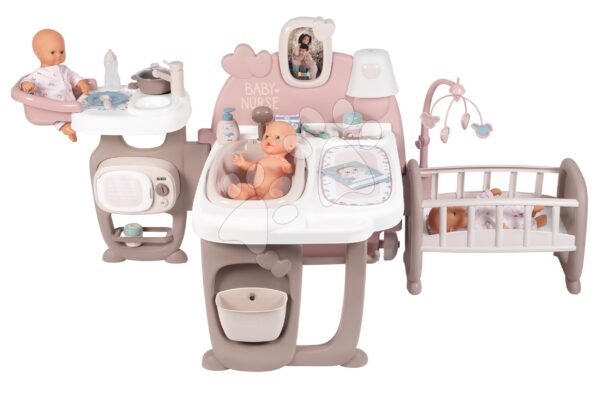 Babacenter Large Doll's Play Center Natur D'Amour Baby Nurse Smoby háromrészes 23 kiegészítővel (konyhácska