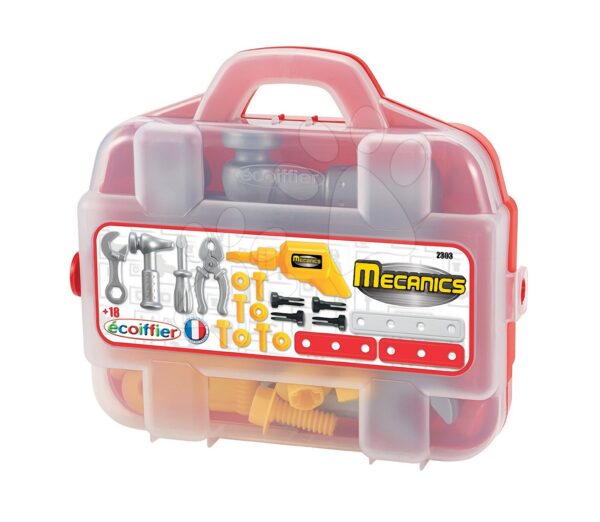 Écoiffier barkács bőrönd szerszámokkal Mecanique 20 kiegészítővel 2303 gyerek játék webáruház - játék rendelés online Barkácsolás