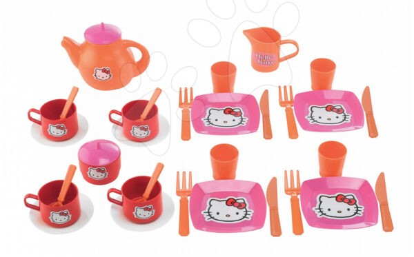 Écoiffier teáskészlet Hello Kitty gyerekeknek 2609-1 rózsaszín-narancssárga gyerek játék webáruház - játék rendelés online Játékkonyhák | Játékkonyha kiegészítők és edények