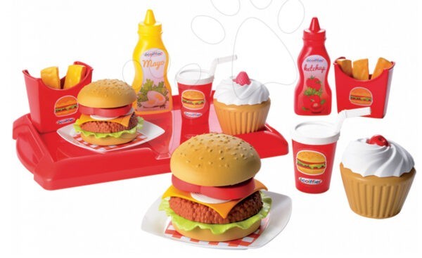 Écoiffier gyermek hamburger szett 100% Chef 2623 piros gyerek játék webáruház - játék rendelés online Játékkonyhák | Játékkonyha kiegészítők és edények