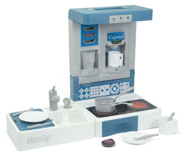 Játékkonyha utazásokhoz Cook&Go Blue Smoby összecsukható funkcióval és 17 kiegészítővel gyerek játék webáruház - játék rendelés online Játékkonyhák | Egyszerű játékkonyhák