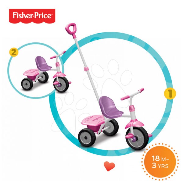 Tricikli smarTrike Fisher-Price Glee 3350233 rózsaszín-lila gyerek játék webáruház - játék rendelés online Tricikli | Triciklik 15 hónapos kortól