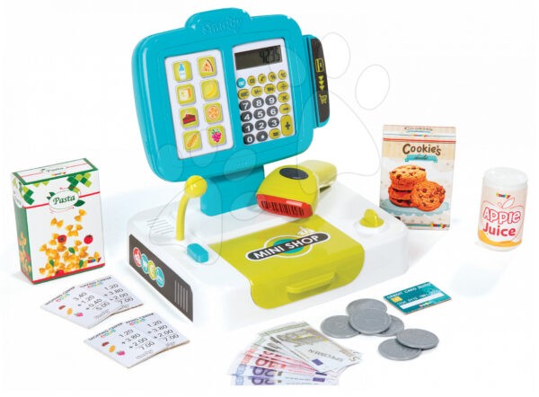 Smoby pénztárgép gyerekeknek Mini Shop leolvasóval 350104 türkiz gyerek játék webáruház - játék rendelés online Szerepjátékok | Szupermarketek | Szupermarketek gyerekeknek