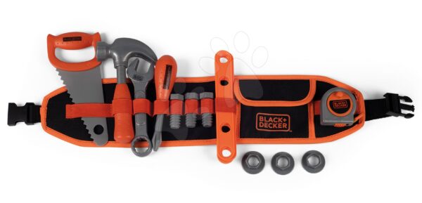Szerszámos öv Black&Decker Tools Belt Smoby 44 cm hosszú 14 kiegészítővel gyerek játék webáruház - játék rendelés online Barkácsolás