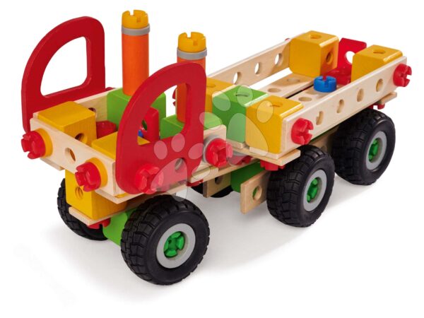 Fa építőjáték teherautó Constructor Trucks Eichhorn 4 modell 135 darabos 5 évtől gyerek játék webáruház - játék rendelés online Fa gyerekjátékok | Fa építőjátékok | Fa építőjátékok Eichhorn