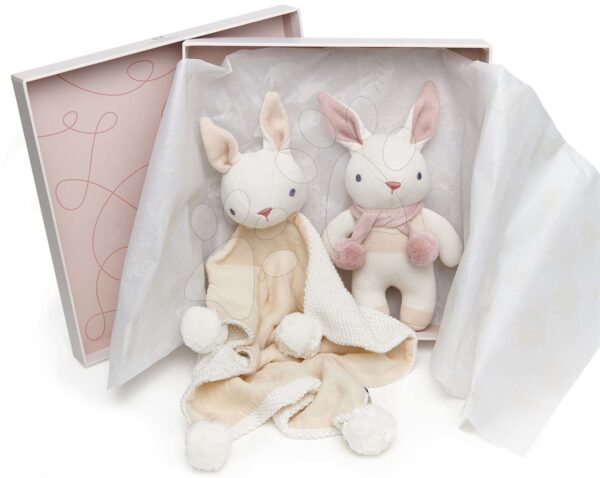 Rongybaba nyuszik Baby Threads Cream Bunny Gift Set ThreadBear krémszínű puha pamutból ajándékcsomagolásban 0 hó-tól gyerek játék webáruház - játék rendelés online Játékbabák gyerekeknek | Játékbabák kislányoknak | Rongybabák