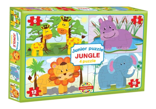 Dohány puzzle Junior Jungle 4 Állatok a dzsungelből 502-10 gyerek játék webáruház - játék rendelés online Bébijátékok | Érzékek és motorika fejlesztése   | Bébi puzzle