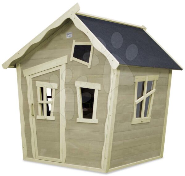 Házikó cédrusból Crooky 100 Exit Toys vízhatlan tetővel szürkés-bézs gyerek játék webáruház - játék rendelés online Kerti játszóházak | Kerti játszóházak fából