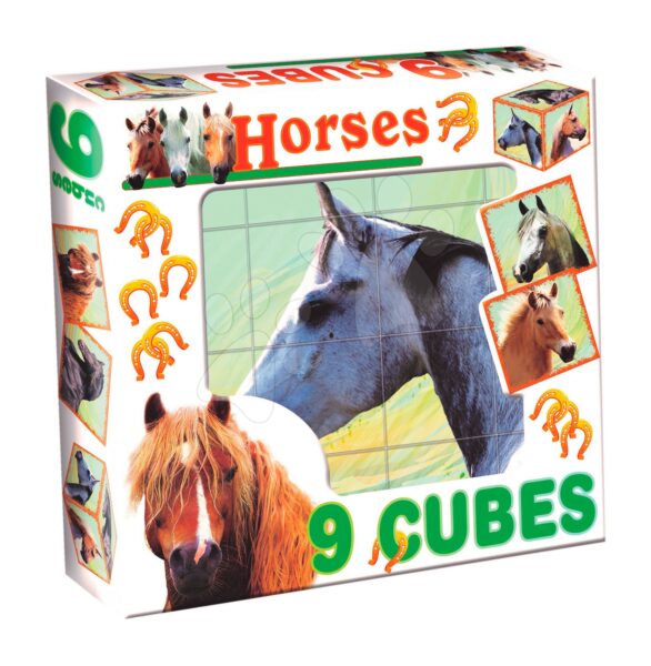 Mesekockák lovacskák Dohány 9 darabos gyerek játék webáruház - játék rendelés online Építőjátékok | Mesekockák