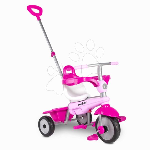 Tricikli tolókarral Lollipop Pink smarTrike lengéscsillapítóval és szabadonfutó kerékkel rózsaszín 10 hó-tól gyerek játék webáruház - játék rendelés online Tricikli | Triciklik 10 hónapos kortól