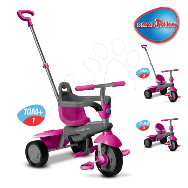 smarTrike tricikli Breeze Touch Steering 6090200 rózsaszín-szürke gyerek játék webáruház - játék rendelés online Tricikli | Triciklik 10 hónapos kortól