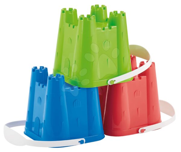 Écoiffier műanyag vödör gyerekeknek Bástya közepes 610 piros/kék/zöld gyerek játék webáruház - játék rendelés online Kerti játékok  | Homokozó játékok | Homokozó vödrök
