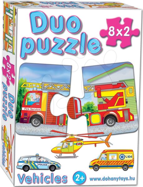 Dohány baby puzzle 2 részes 8 képpel Duo Közlekedési járművek 638-2 gyerek játék webáruház - játék rendelés online Bébijátékok | Érzékek és motorika fejlesztése   | Bébi puzzle