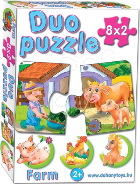 Dohány baby puzzle 2 részes képekkel Duo Farm 638 gyerek játék webáruház - játék rendelés online Bébijátékok | Érzékek és motorika fejlesztése   | Bébi puzzle