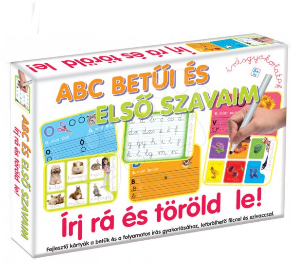 Készségfejlesztő játék Betűk ABC és első szavak-írj rá és töröld le Dohány (nyelvek SR
