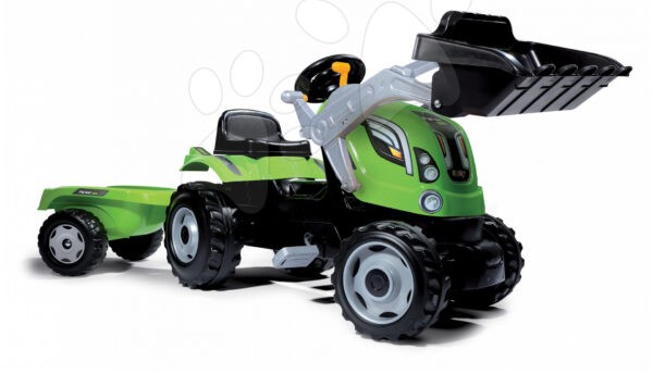 Traktor homlokrakodóval és utánfutóval Smoby Farmer Max 710109 gyerek játék webáruház - játék rendelés online Járművek gyerekeknek | Gyermekjárművek | Pedálos gyermekjárművek