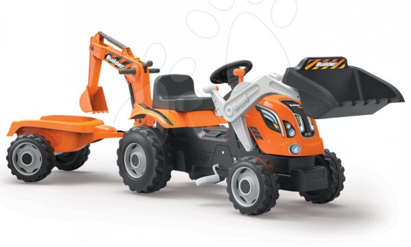 Smoby traktor Builder Max 710110 narancssárga gyerek játék webáruház - játék rendelés online Járművek gyerekeknek | Gyermekjárművek | Pedálos gyermekjárművek