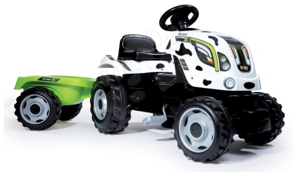 Smoby traktor Farmer XL Tehénke 710113 fehér-fekete gyerek játék webáruház - játék rendelés online Járművek gyerekeknek | Gyermekjárművek | Pedálos gyermekjárművek