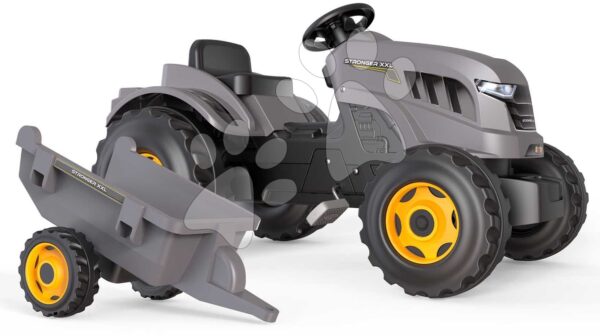 Pedálos traktor utánfutóval Stronger XXL Tractor+Trailer Smoby állítható üléssel és hanggal a kormányon 161 cm gyerek játék webáruház - játék rendelés online Járművek gyerekeknek | Gyermekjárművek | Pedálos gyermekjárművek
