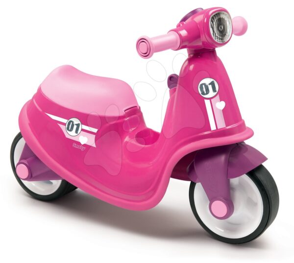 Smoby bébitaxi robogó reflektorral Scooter Pink rózsaszín 721001 gyerek játék webáruház - játék rendelés online Járművek gyerekeknek | Bébitaxik | Bébitaxik 18 hónapos kortól
