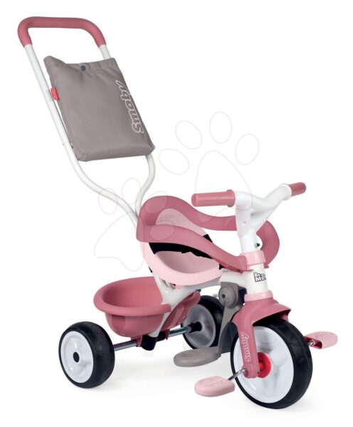 Tricikli kiesésgátlóval Be Move Comfort Tricycle Pink Smoby EVA kerekekkel és táska a tolókaron rózsaszín 10 hó-tól gyerek játék webáruház - játék rendelés online Tricikli | Triciklik 10 hónapos kortól