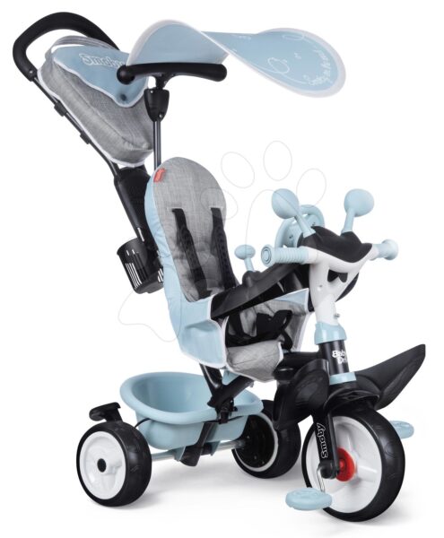 Tricikli és babakocsi egyben fékkel Baby Driver Plus Blue Smoby EVA kerekekkel és intuitív vezérléssel kék 10 hó-tól gyerek játék webáruház - játék rendelés online Tricikli | Triciklik 10 hónapos kortól