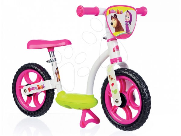 Smoby tanulóbicikli Mása és a medve Learning Bike 770109 fehér-rózsaszín gyerek játék webáruház - játék rendelés online Járművek gyerekeknek | Bébitaxik | Bébitaxik 18 hónapos kortól