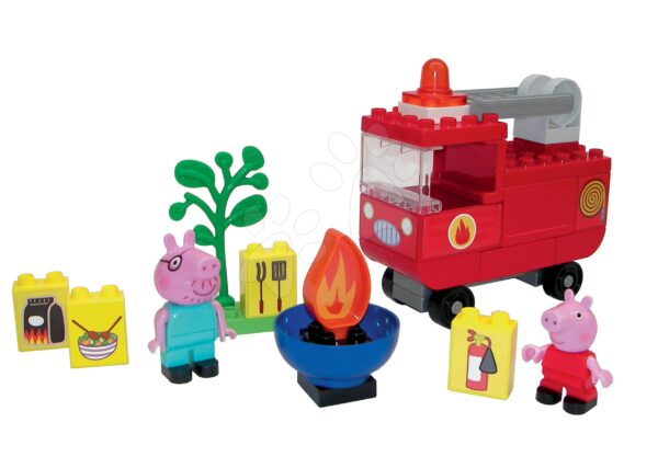 Építőjáték Peppa Pig Fire Engine PlayBIG Bloxx BIG Tűzoltókocsi  2 figurával 40 darabos 1