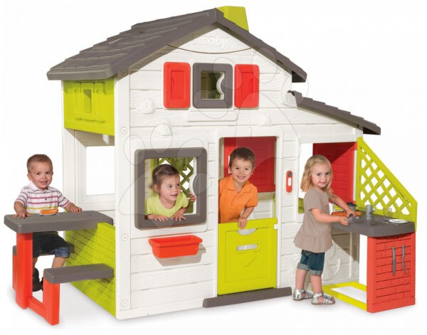 Smoby gyerek házikó Friends House konyhasarokkal 810200 gyerek játék webáruház - játék rendelés online Kerti játszóházak | Kerti játszóházak gyerekeknek